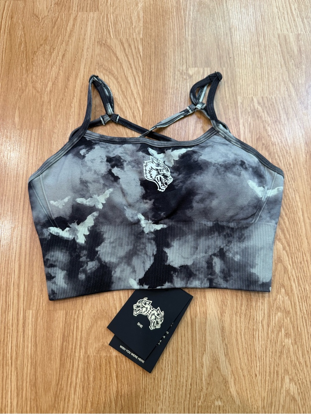 NWT Darc Sport Huxley Seamless Bra Death Moth Ghost Clouds Small